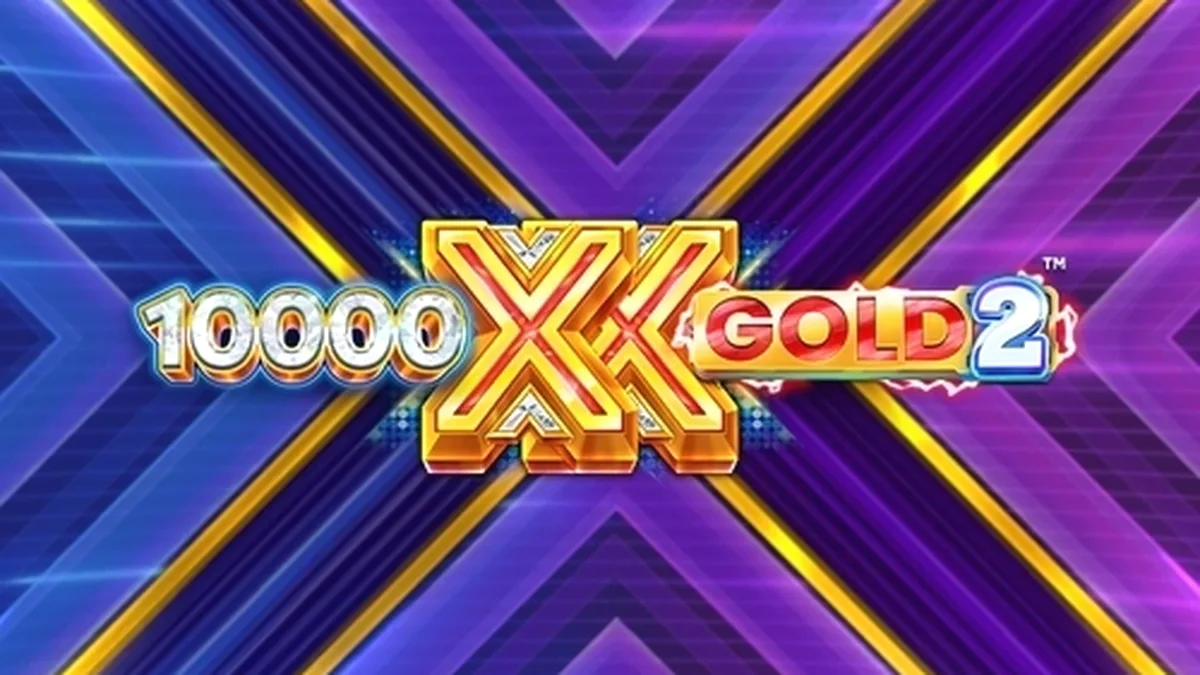 Interface do jogo de slot 10,000 X Gold 2 com símbolos dourados e multiplicadores